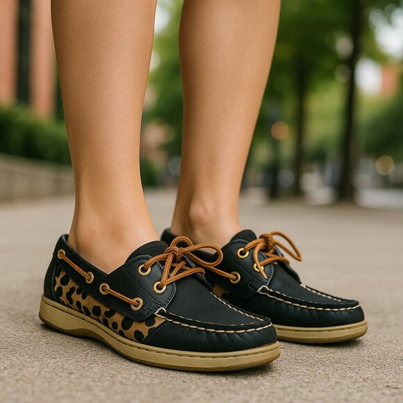 SPERRY | Top Sider Cheetah Print Loafers - Picture 1 of 11